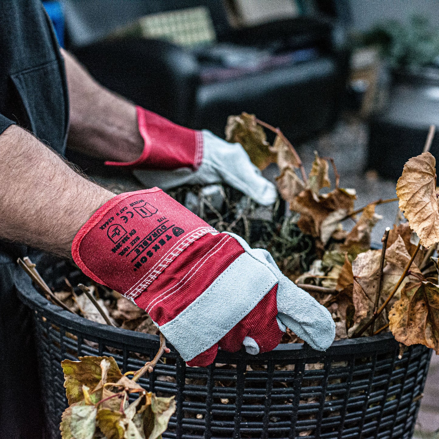 Guanti da lavoro Tekson, in pelle di bovino, robusti, 12 paia | Durabile