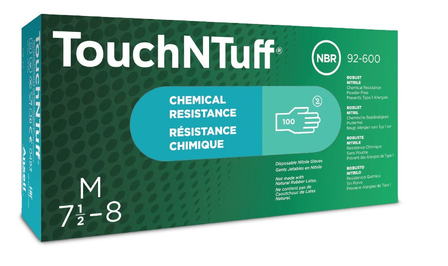 Guanti in nitrile Ansell TouchNTuff, resistenti ai prodotti chimici, confezione da 100 pz | 92-600