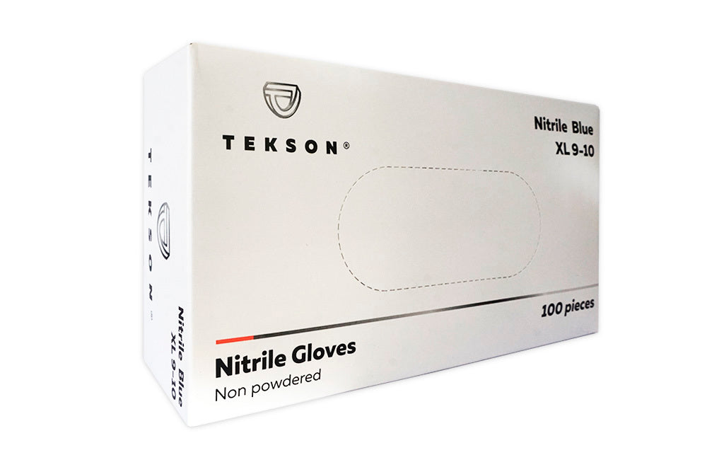 Guanti in nitrile Tekson, scatola da 100 pezzi | Nitrile Blu