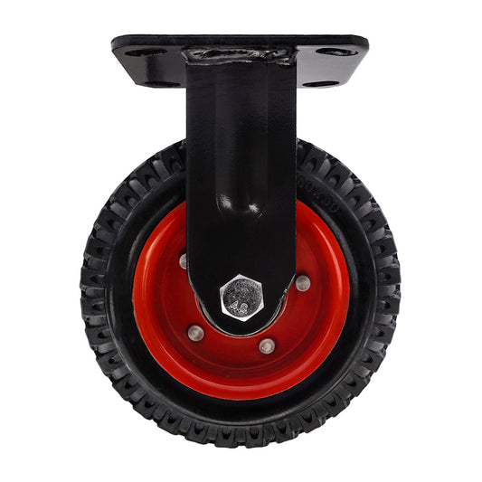 Ø 160 mm | Ruota fissa senza freno: acciaio, gomma rinforzata, piastra di fissaggio, cuscinetto a sfera, portata 150 kg | 1101-160