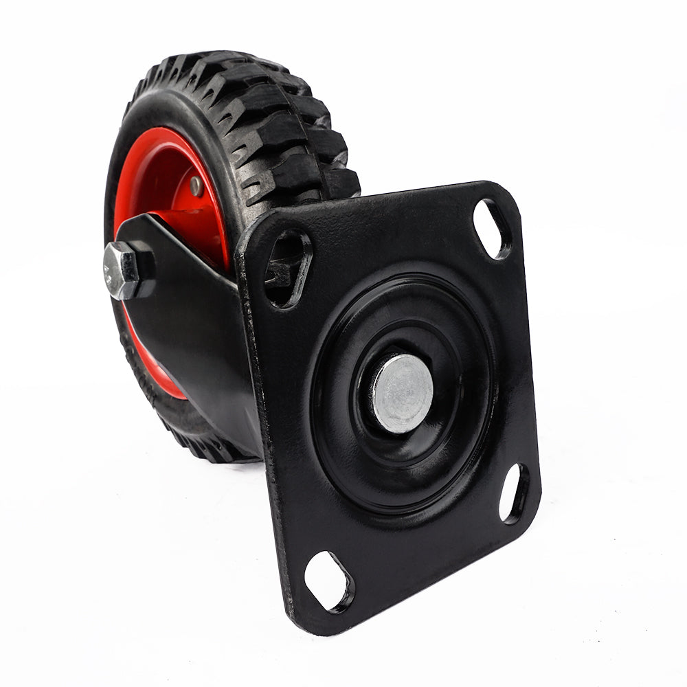 Ø 160 mm | Ruota girevole senza freno: acciaio, gomma rinforzata, piastra di fissaggio, cuscinetto a sfera, portata 150 kg | 1102-160