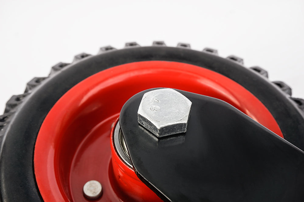 Ø 160 mm | Ruota girevole senza freno: acciaio, gomma rinforzata, piastra di fissaggio, cuscinetto a sfera, portata 150 kg | 1102-160