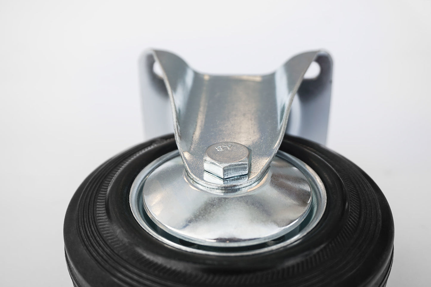 Ø 200 mm | Ruota fissa senza freno: metallo-gomma, piastra di fissaggio, cuscinetto a sfere, portata 185 kg | 4002-200