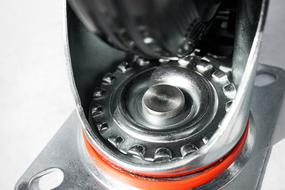 Ø 160 mm | Ruota girevole con freno Metallo gomma Piastra di fissaggio Cuscinetto a rulli Capacità di carico 145 kg | 4003-160