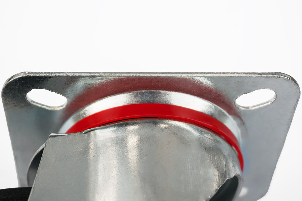 Ø 75 mm | Ruota pivottante senza freno: metallo-gomma, piastra di fissaggio, cuscinetto a rulli, portata 50 kg | 4001-75