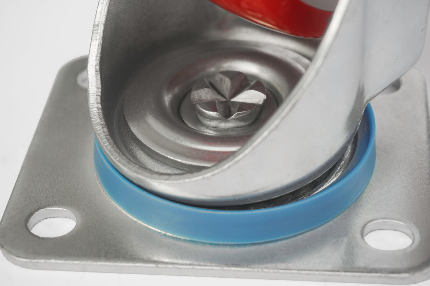 Ø 100 mm | Ruota girevole senza freno Poliammide Poliuretano Piastra di fissaggio Cuscinetto a sfere Capacità di carico 150 kg | 6302-100