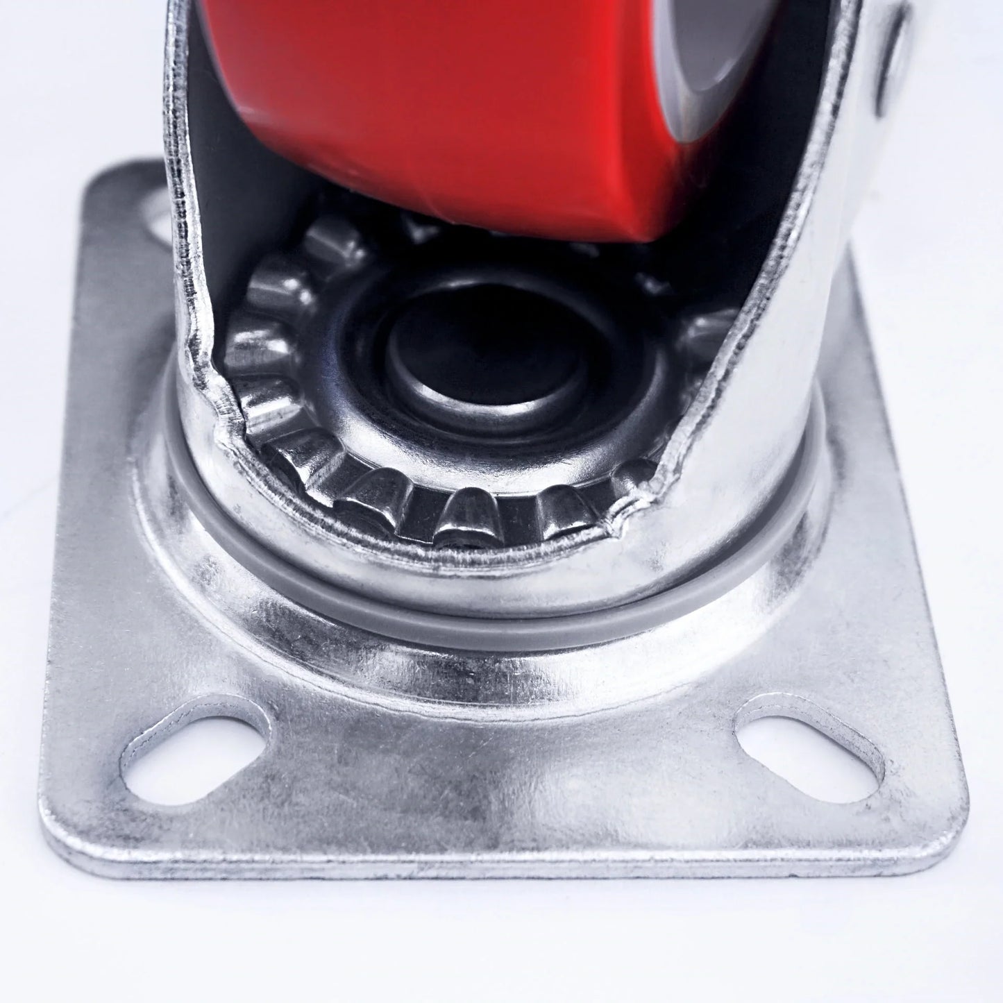 Ø 125 mm | Ruota girevole senza freno Poliammide Poliuretano Piastra di fissaggio Cuscinetto a sfere Capacità di carico 220 kg | 6303-125