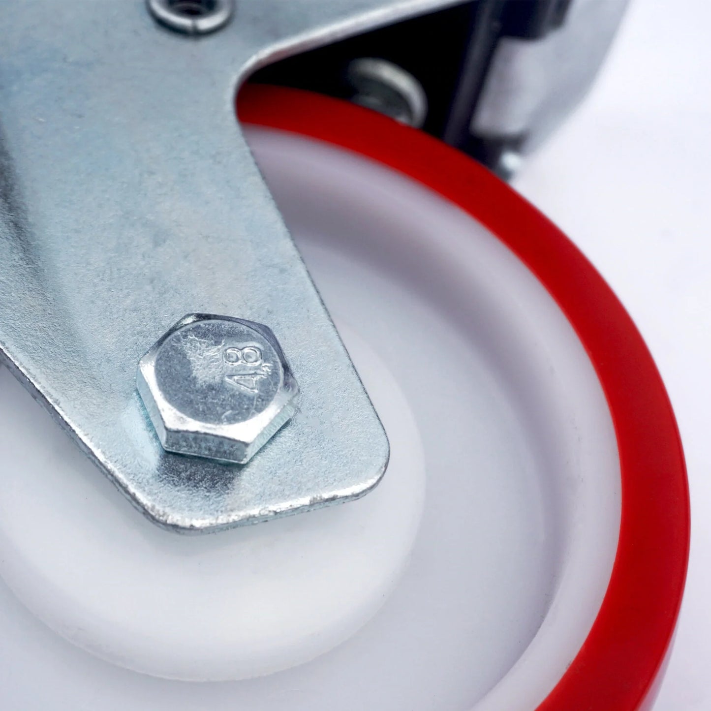 Ø 160 mm | Ruota girevole con freno Poliammide Poliuretano Piastra di fissaggio Cuscinetto a sfere Capacità di carico 380 kg | 6303-160