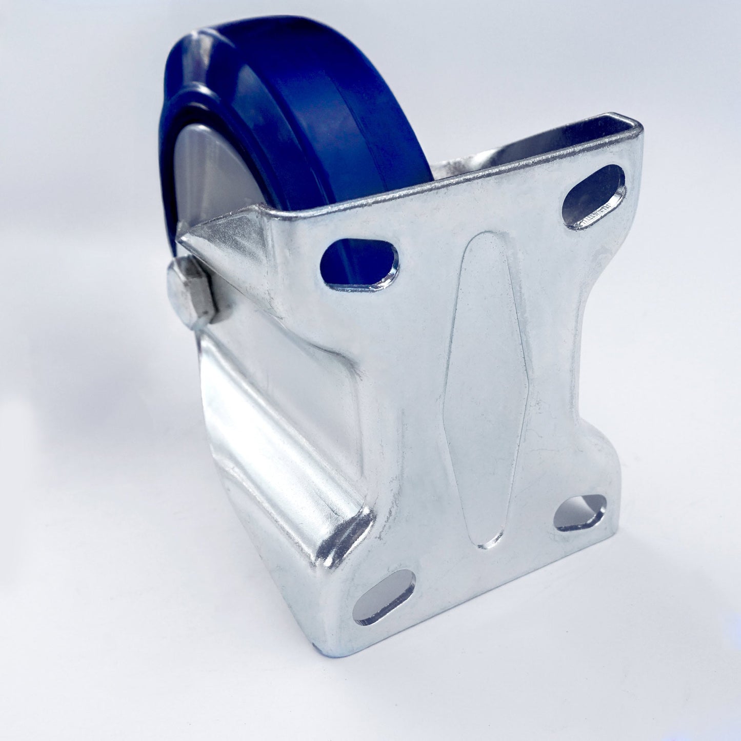 Ø 125 mm | Ruota fissa senza freno Plastica Gomma elastica Piastra di fissaggio Cuscinetto a sfere Capacità di carico 230 kg | A-EU02-125