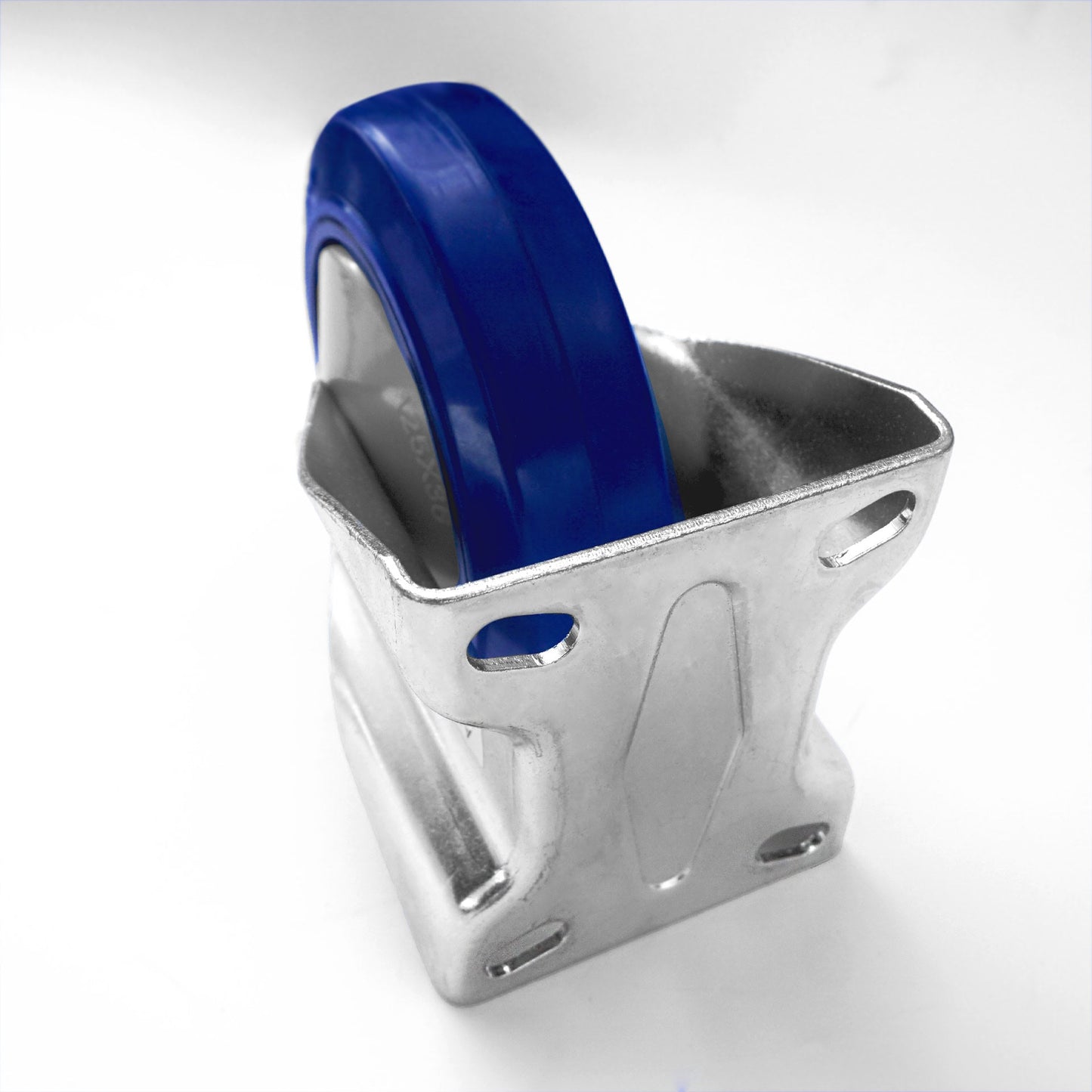 Ø 125 mm | Ruota fissa senza freno Plastica Gomma elastica Piastra di fissaggio Cuscinetto a sfere Capacità di carico 230 kg | A-EU02-125