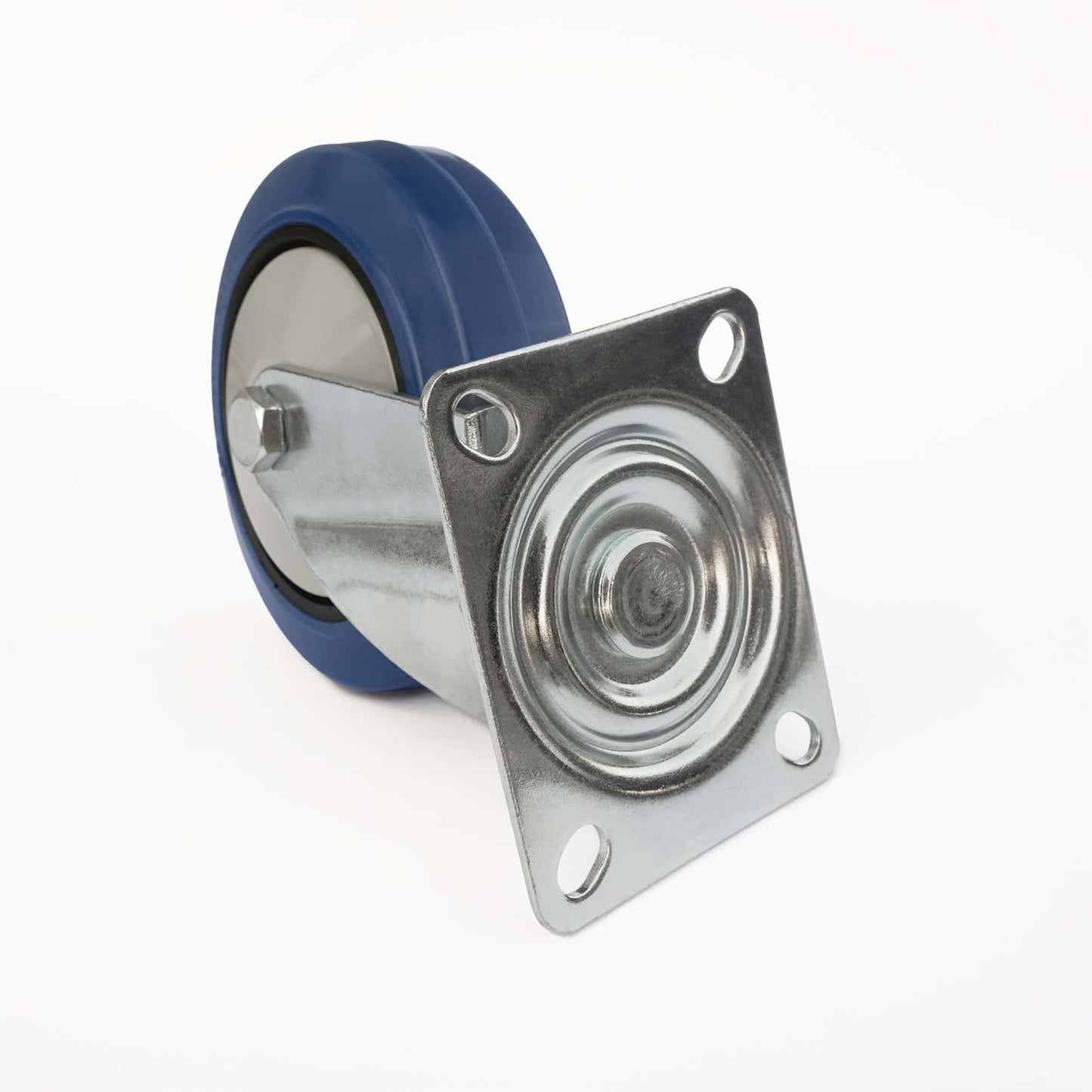 Ø 125 mm | Ruota girevole senza freno Plastica Gomma elastica Piastra di fissaggio Cuscinetto a sfere Capacità di carico 230 kg | A-EU03-125