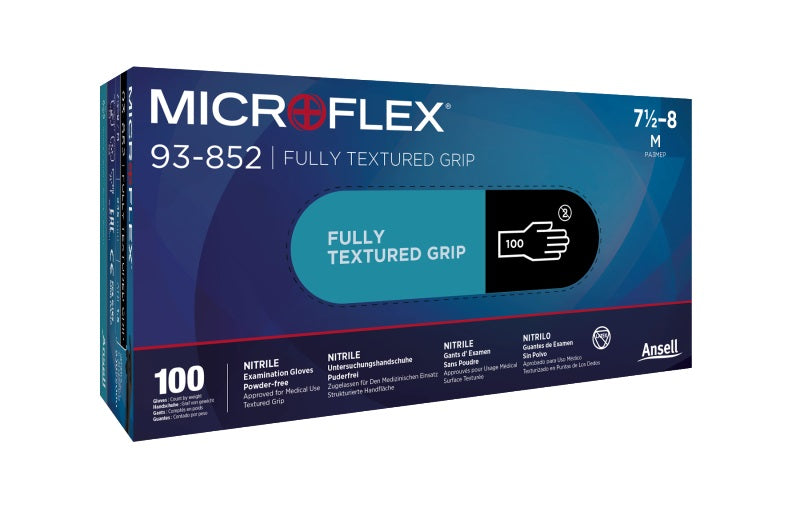 Guanti in nitrile Ansell Microflex, resistenti alle sostanze chimiche, confezione da 100 pezzi | 93-852