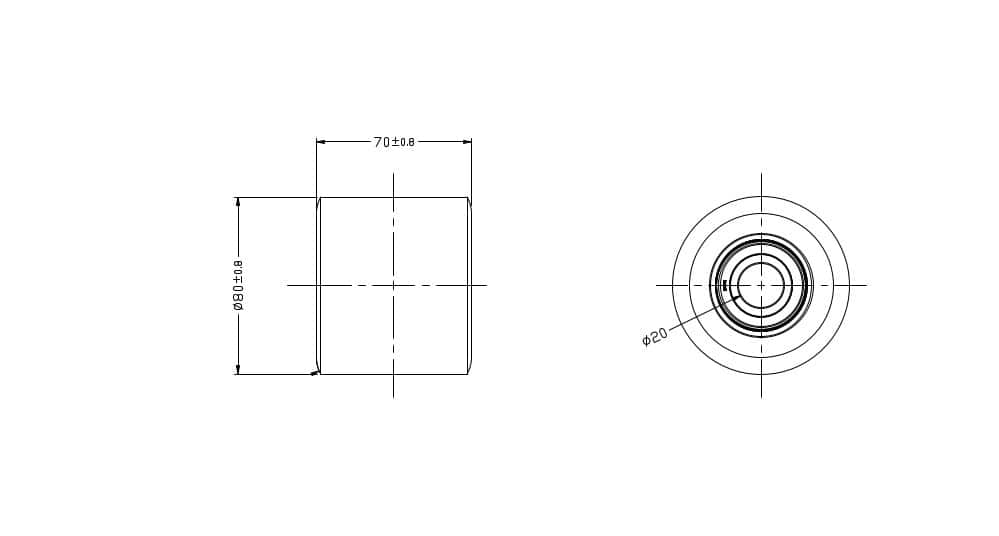 Ø 80 mm, larghezza 70 mm | Rullo per transpallet: ghisa e poliuretano, cuscinetto a sfera, portata 320 kg | R02-70