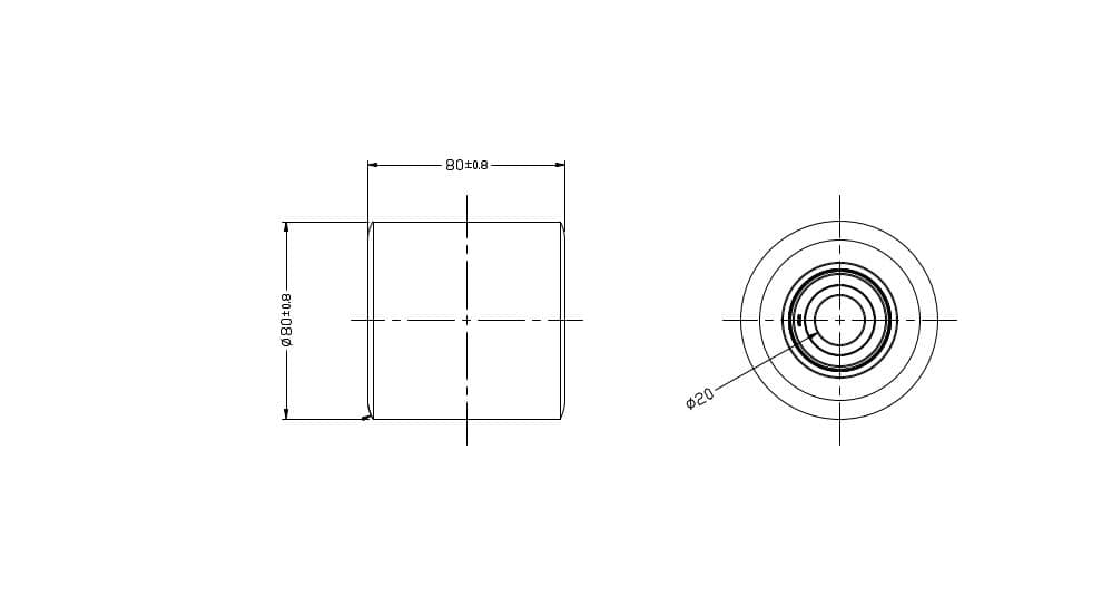 Ø 80 mm, larghezza 80 mm | Rullo per transpallet: ghisa e poliuretano, cuscinetto a sfera, portata 350 kg | R02-80