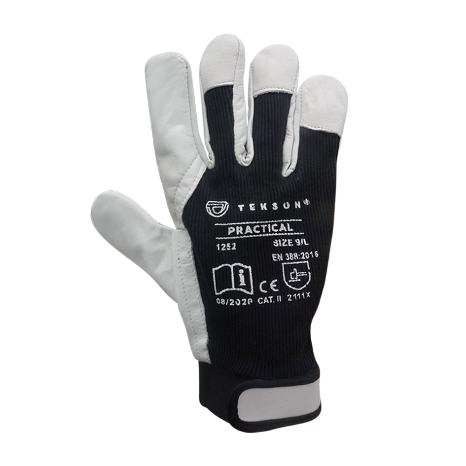 Guanti da lavoro Tekson, con chiusura in velcro, 12 paia | Practical